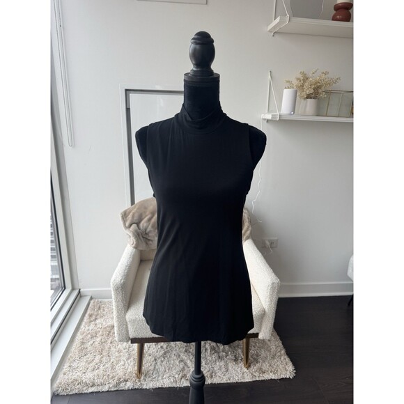 Express Black Mock Neck Sleeveless Tank Size Large - Picture 1 of 4